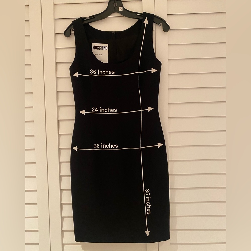 Moschino Couture Black Dress IT 38 or US 4. Made in Italy